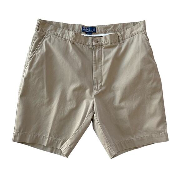 Polo By Ralph Lauren Flat Front Khaki Shorts - Size 40 - Picture 1 of 5